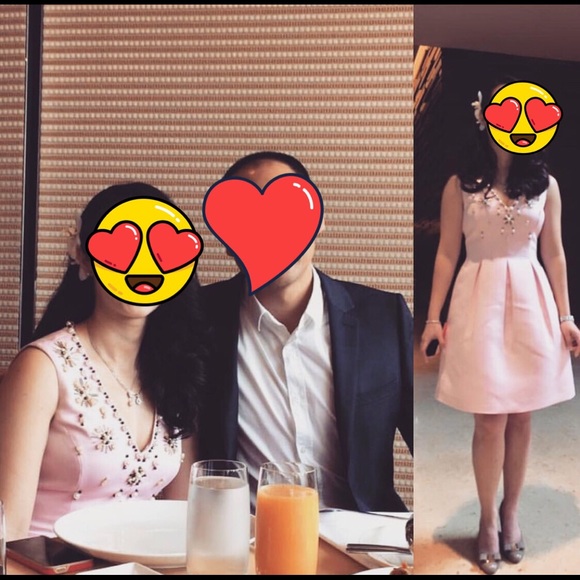 Kate Spade Embellished Pink V neck structure dress - Picture 4 of 8